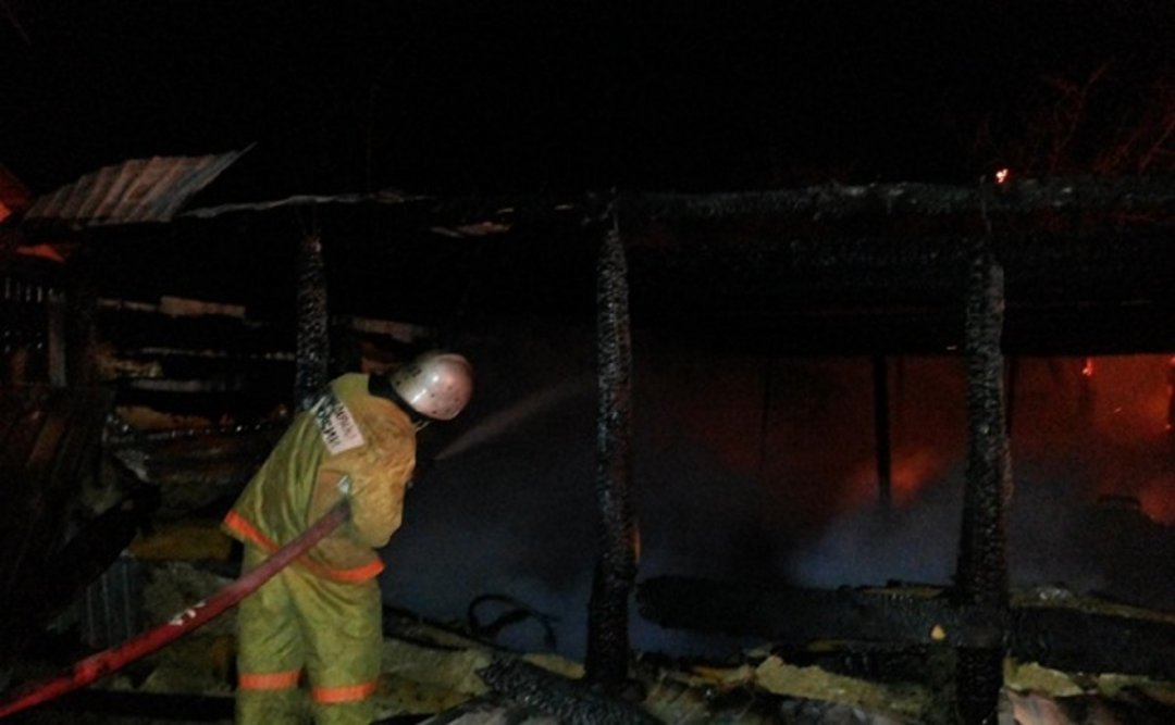 Пожар в хозяйственной постройке в городском округе Егорьевск